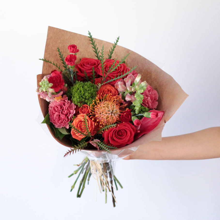 Fire and Desire Wrap Valentine's Day Flower Arrangement