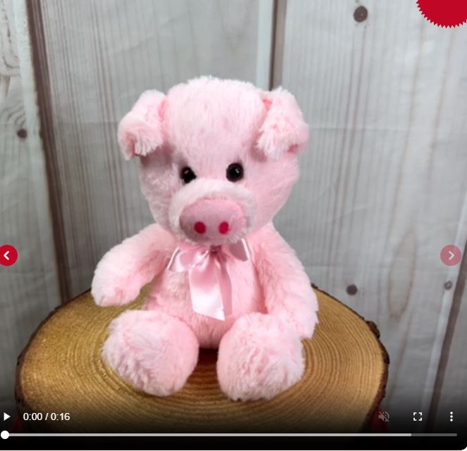 Pink Pig Teddy Bear - 7"