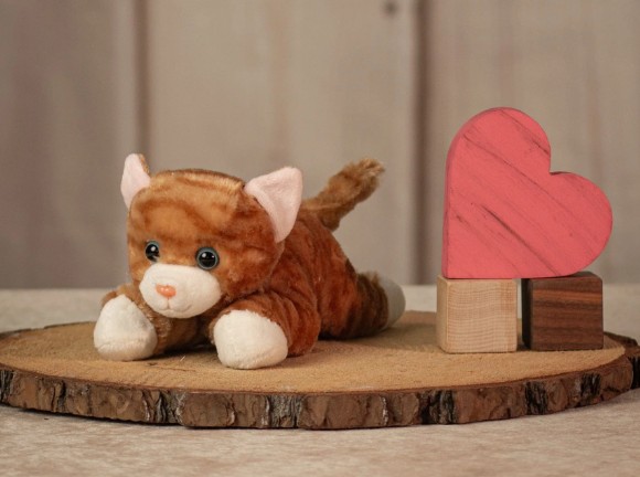 Mini Stuffed Tabby Cat - 5"